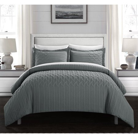 FIXTURESFIRST 5 Piece Jazzmyn Comforter Set - Grey , Twin Size FI2542014